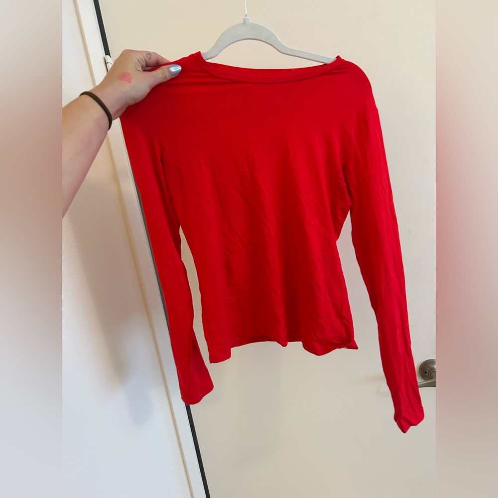 Red Long Sleeve Women's Top